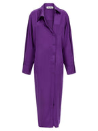 Purple Rayon Midi Dress