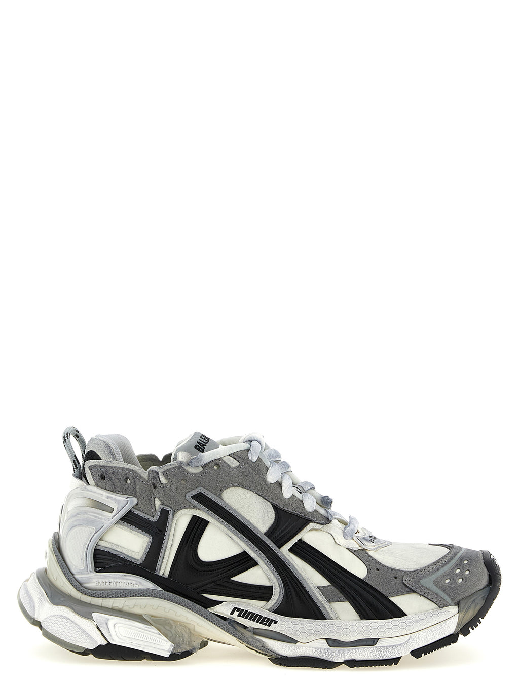 Gray Polyethylene Athletic Sneakers