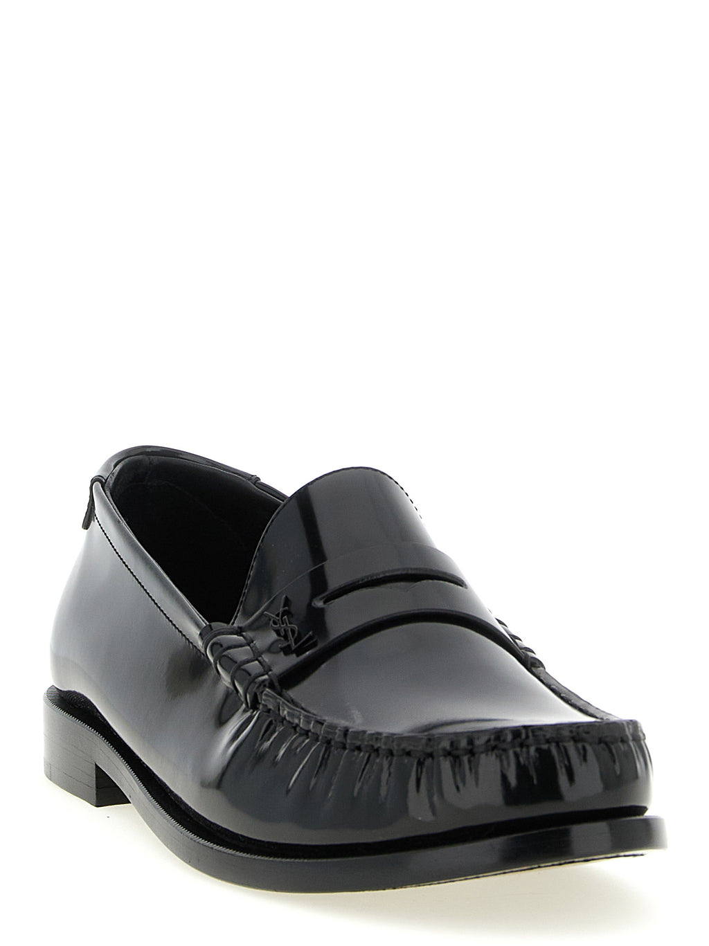 Black Calfskin Slip-On Loafers