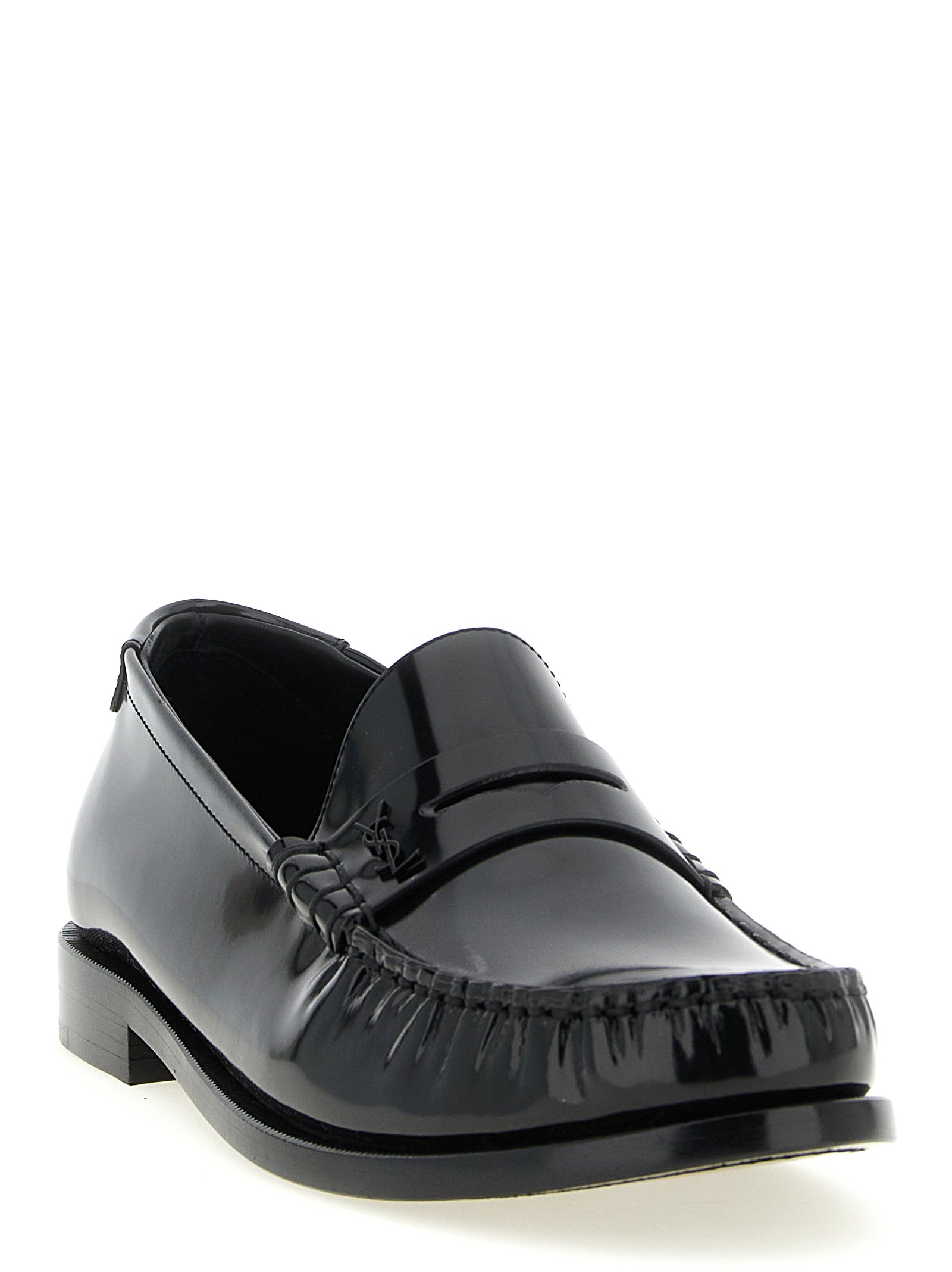 Black Calfskin Slip-On Loafers