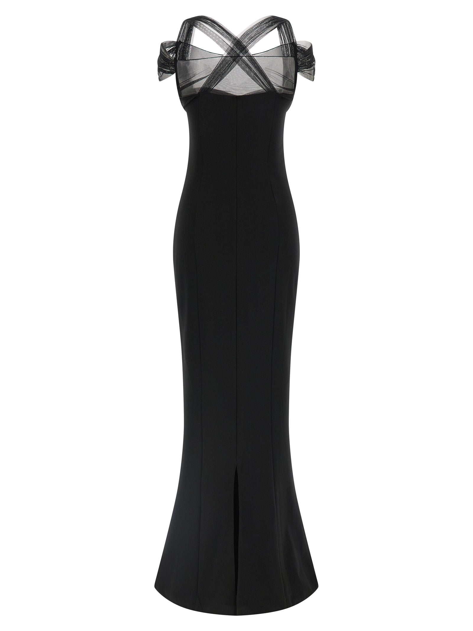 Black Viscose Long Dress