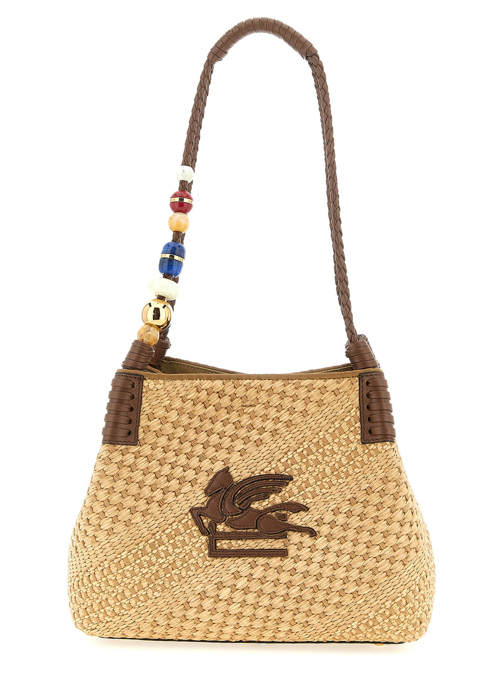 Beige Viscose Tote Bag