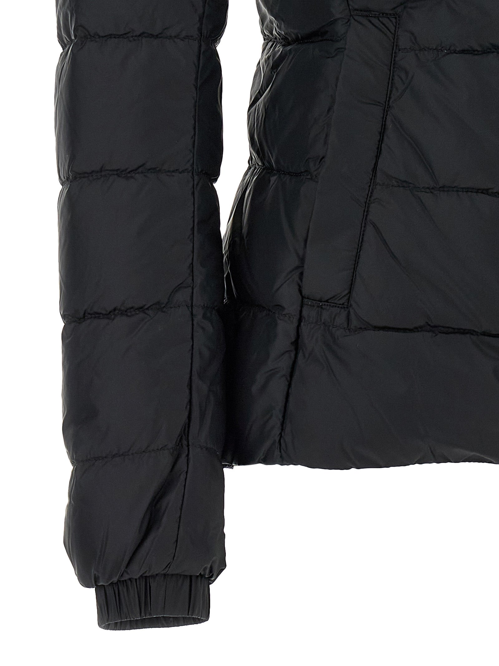 Black Polyamide Full-Length Jacket