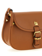 Brown Calfskin Shoulder Bag