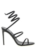 Black Calfskin Stiletto Heel Sandals