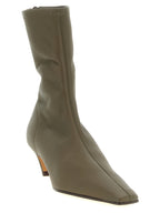Bicolor Lambskin Ankle Boots