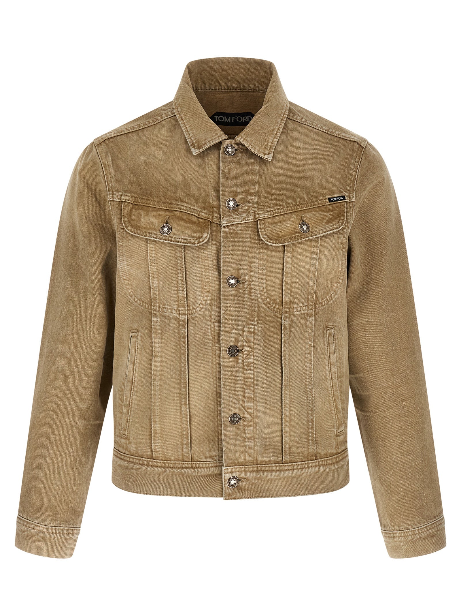 Beige Cotton Denim Jacket