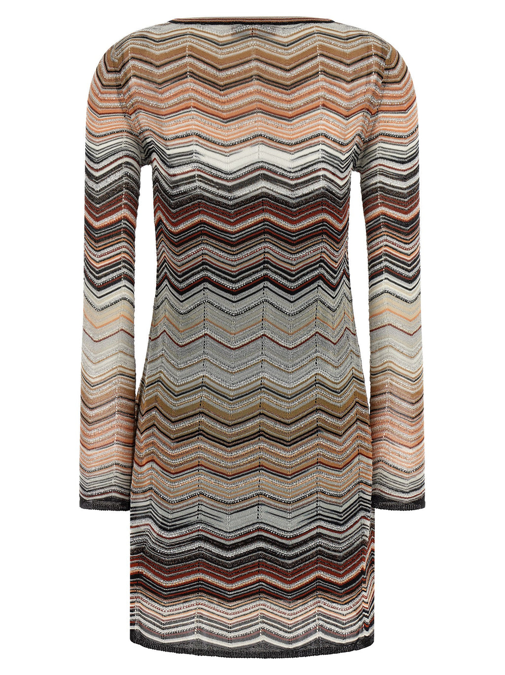 Brown Viscose Short Dress