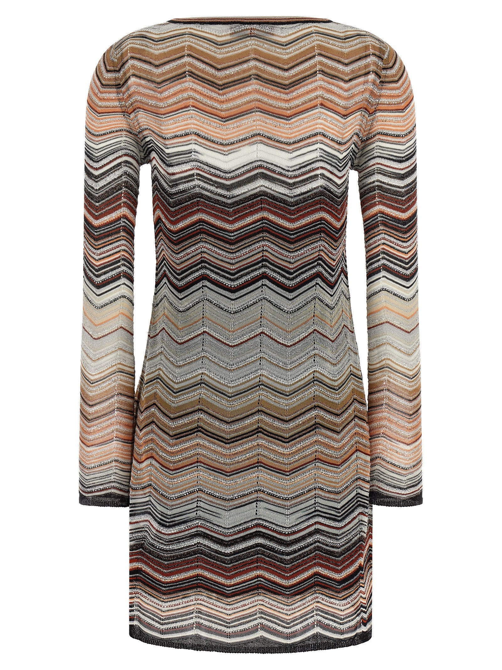 Brown Viscose Short Dress
