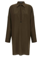 Bicolor Silk Midi Dress
