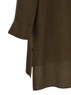 Bicolor Silk Midi Dress