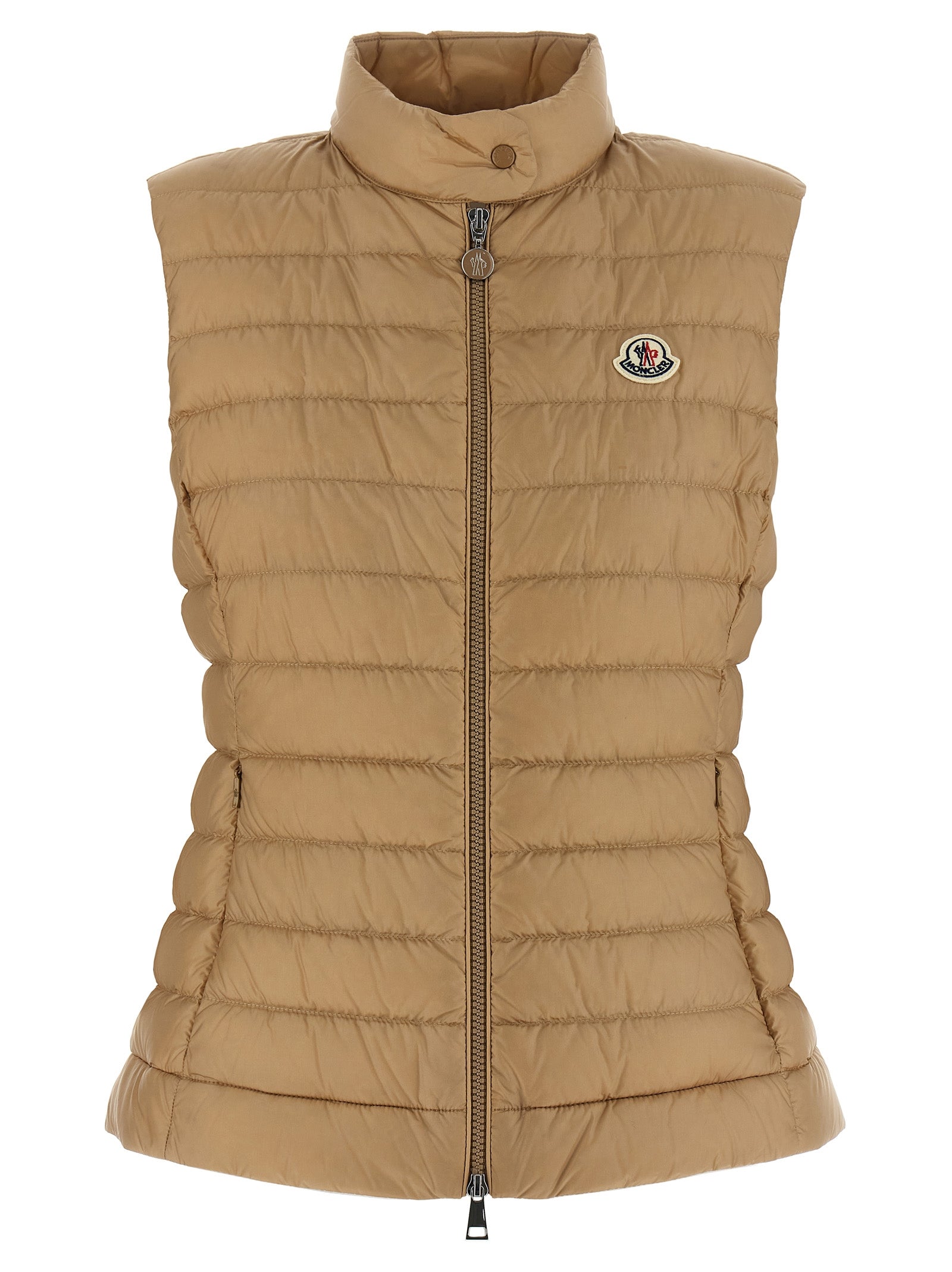 Beige Polyamide Sleeveless Jacket