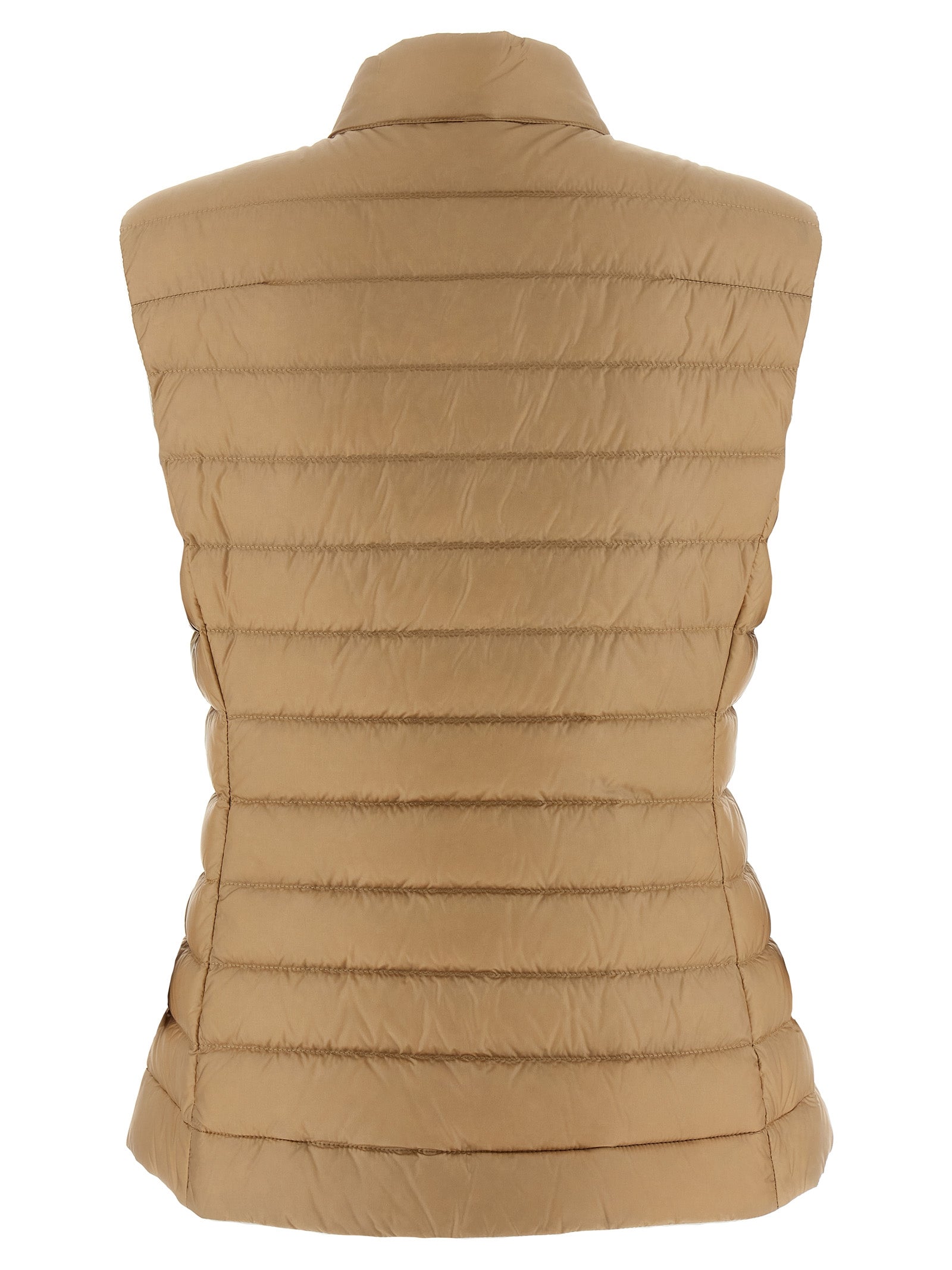 Beige Polyamide Sleeveless Jacket