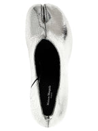 Silver Calfskin Mid Heel Pumps