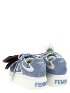 Blue Calfskin Platform Sneakers