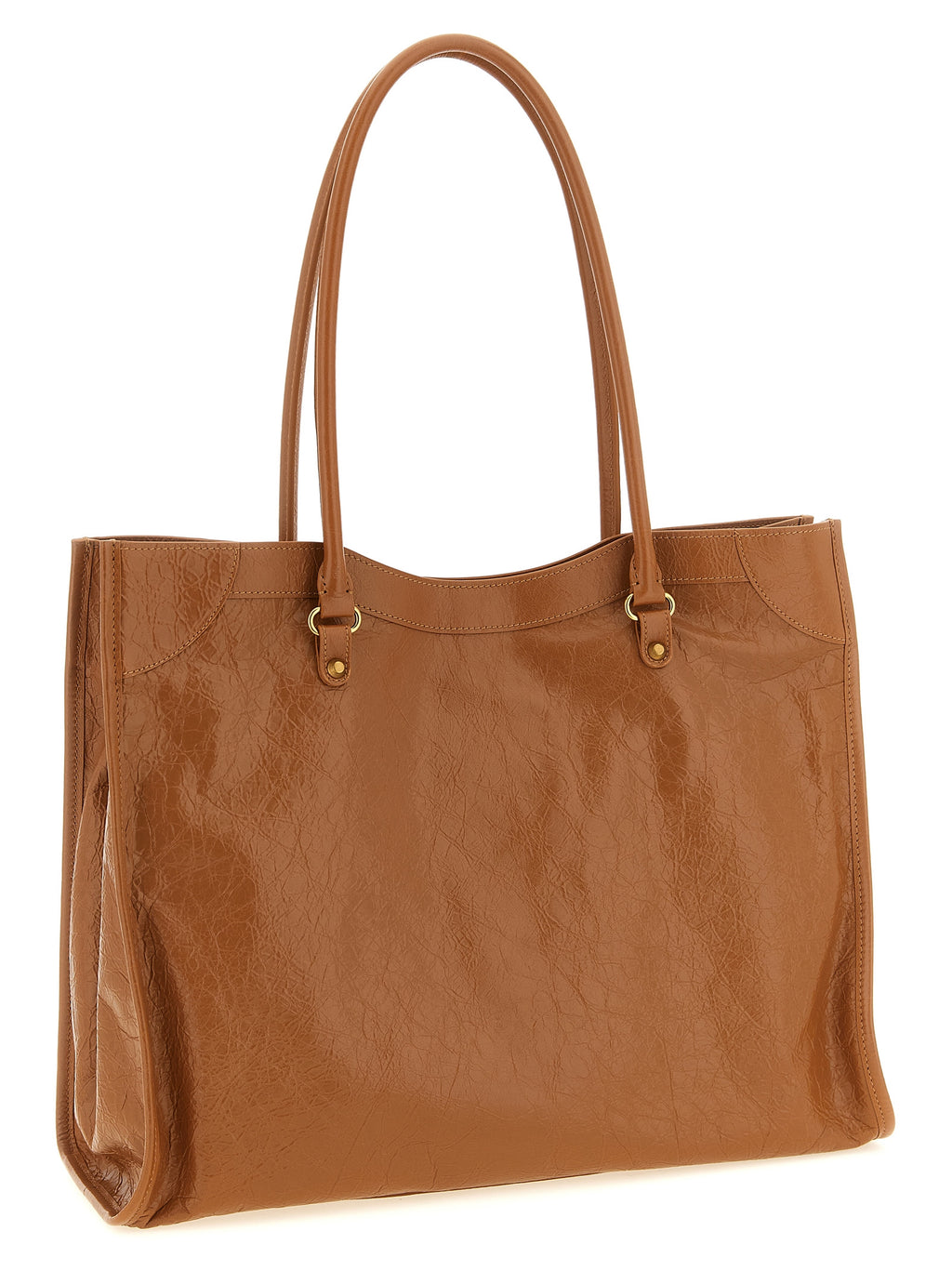 Brown Lamb Leather Shoulder Bag