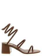 Brown Viscose Strap-On Sandals
