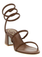 Brown Viscose Strap-On Sandals