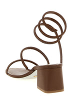 Brown Viscose Strap-On Sandals
