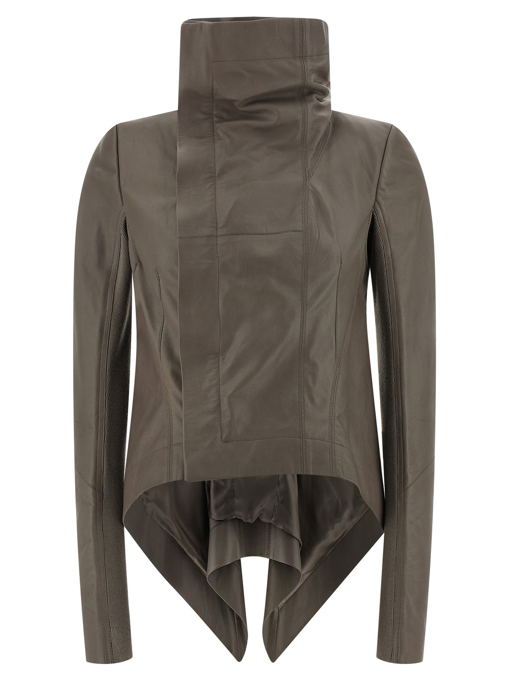 Gray Lamb Leather Leather Jacket