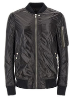Black Nylon Bomber