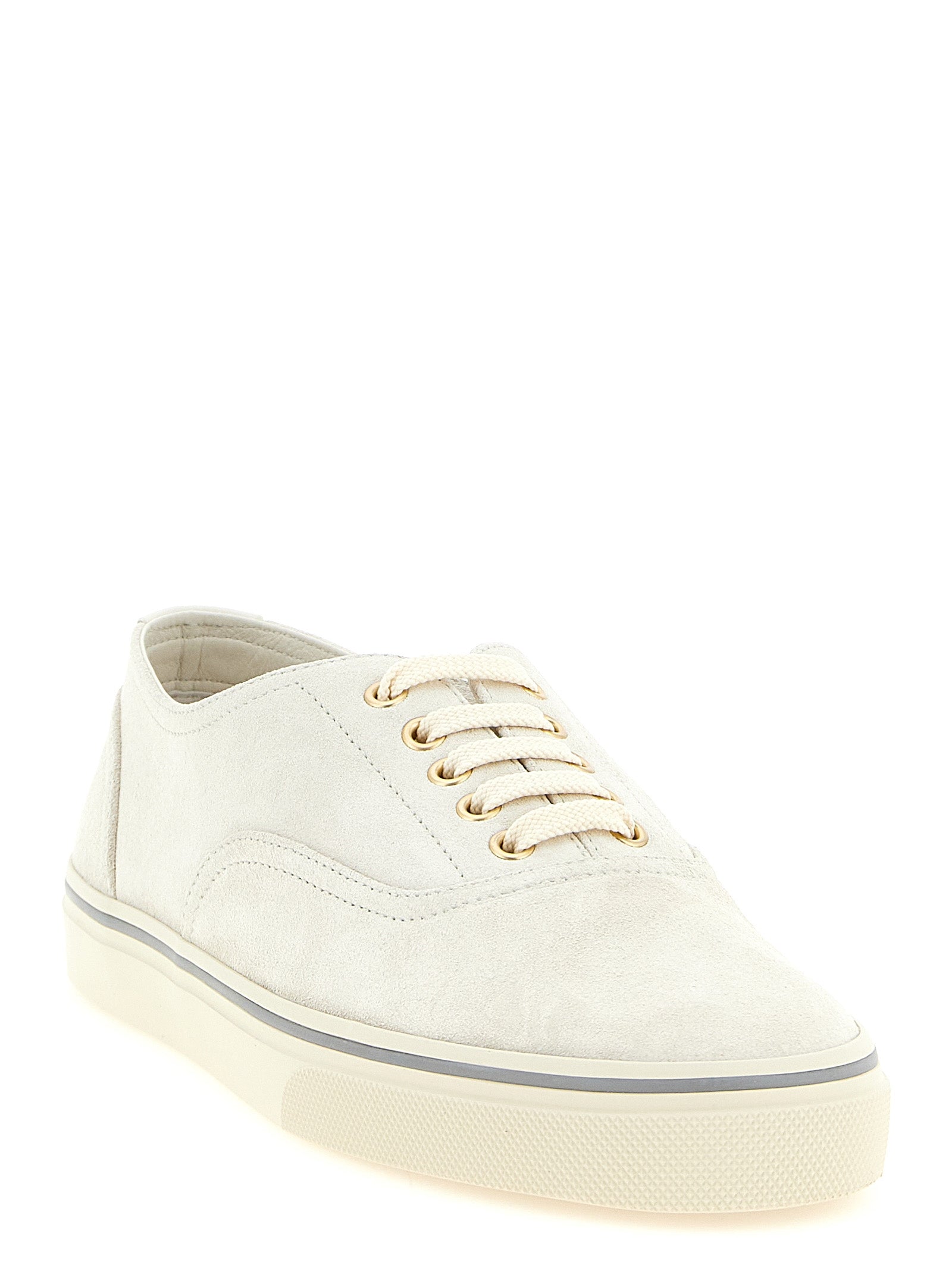 Beige Calfskin Low Top Sneakers