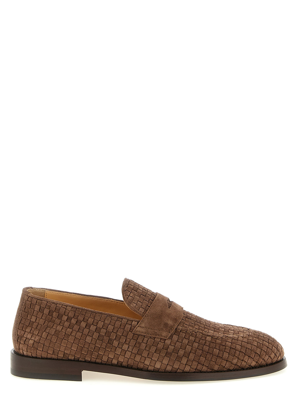 Brown Calfskin Slip-On Loafers