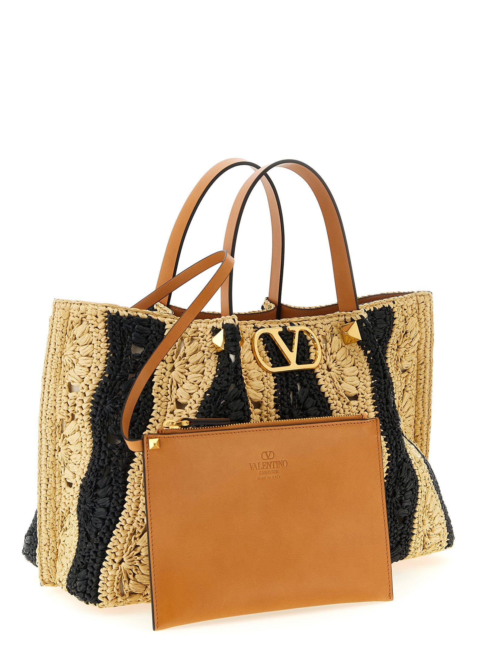 Beige Viscose Handbag
