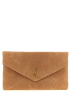 Brown Lamb Leather Clutch Bag