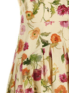 Beige Cotton Midi Dress