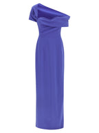 Blue Polyester Long Dress