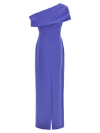 Blue Polyester Long Dress