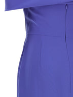 Blue Polyester Long Dress