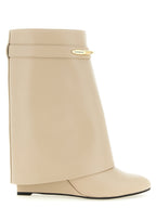Beige Calfskin Ankle Boots