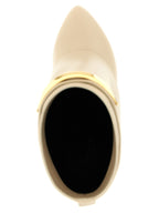 Beige Calfskin Ankle Boots