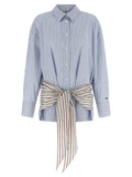 Blue Cotton Short Dress