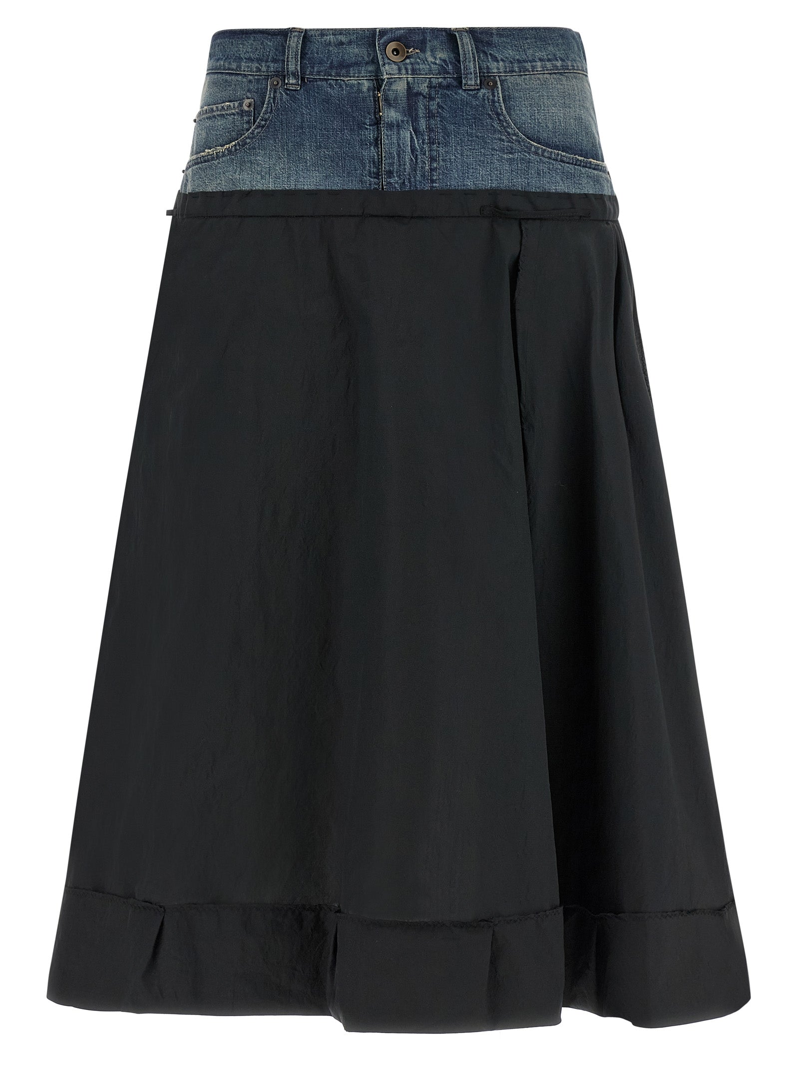 Multicolor Polyester Midi Skirt