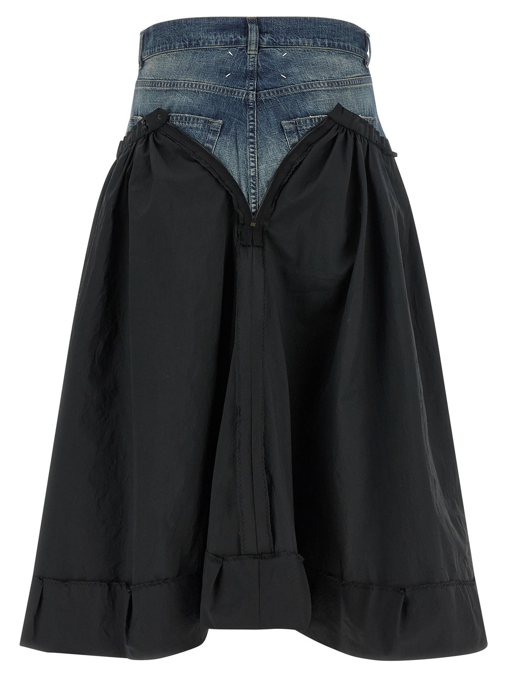 Multicolor Polyester Midi Skirt