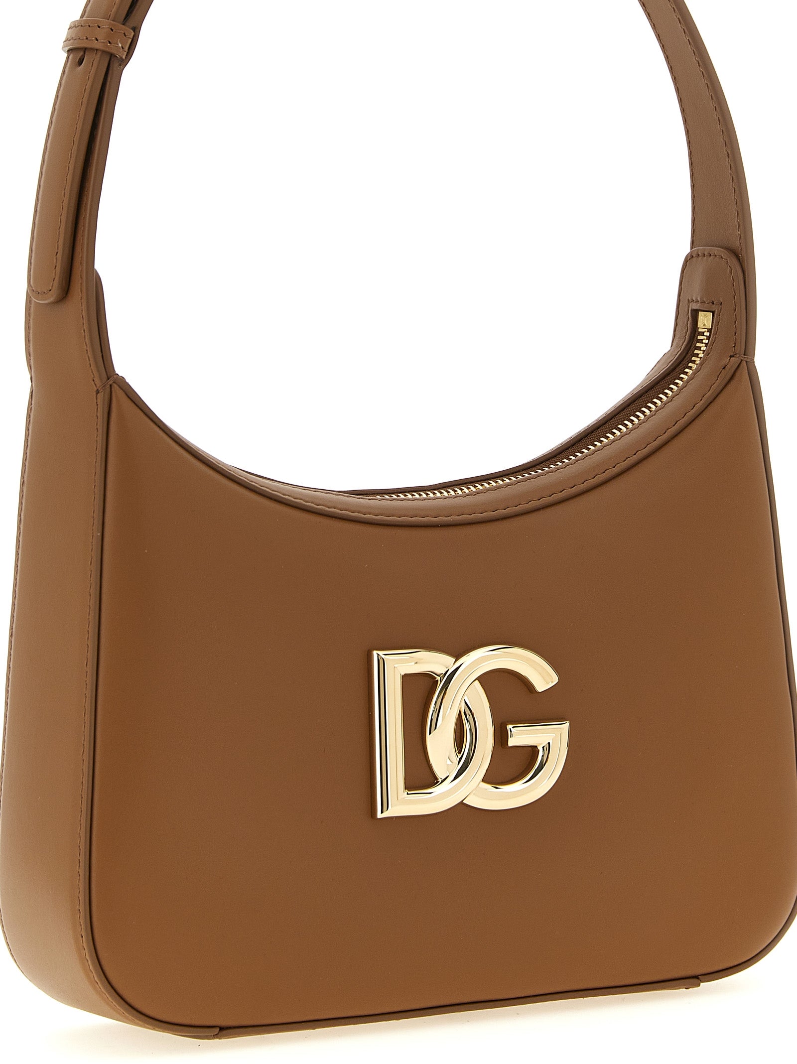 Brown Calfskin Shoulder Bag