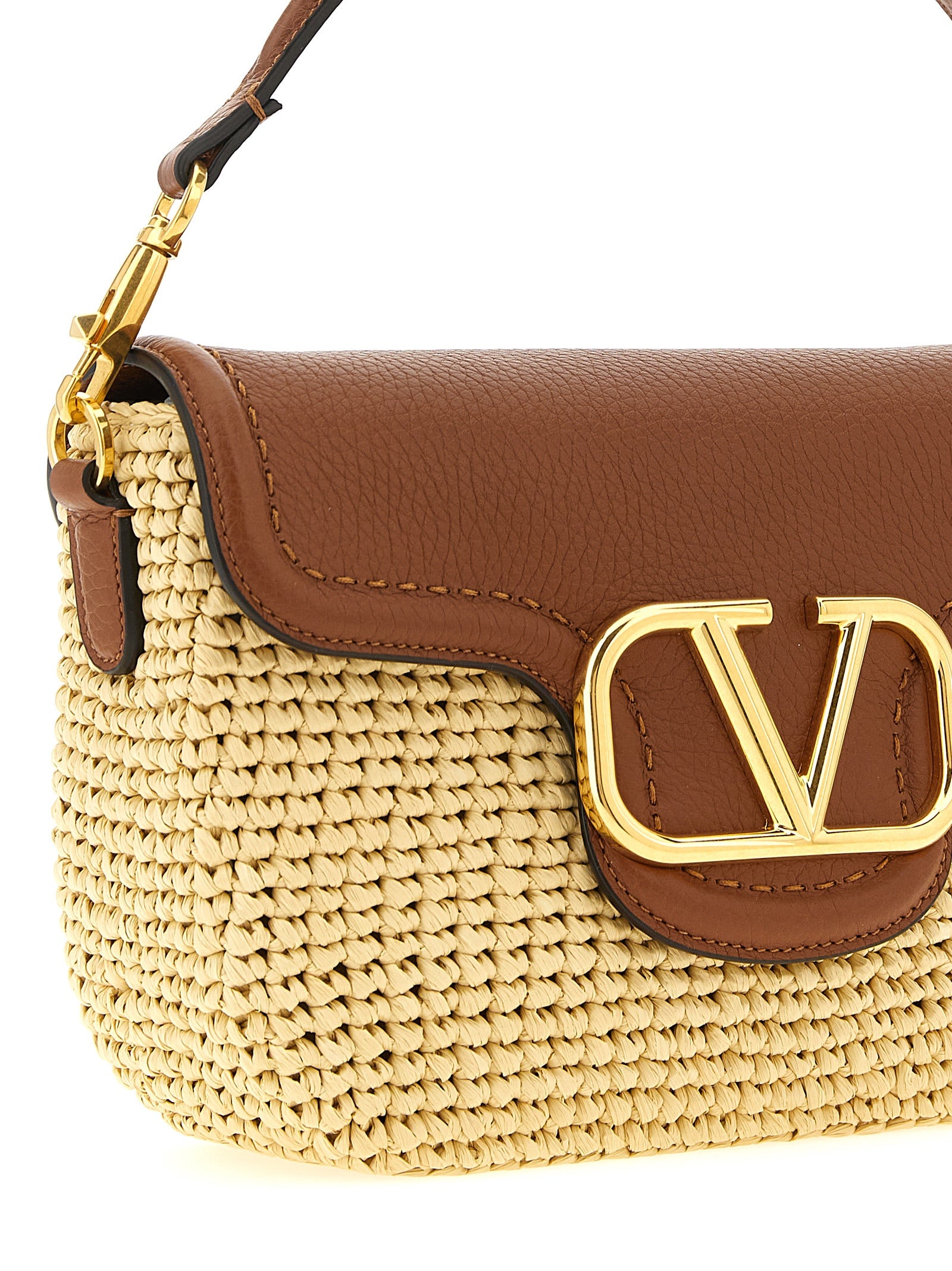 Brown Viscose Shoulder Bag