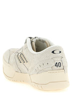 Beige Bovine Leather Platform Sneakers