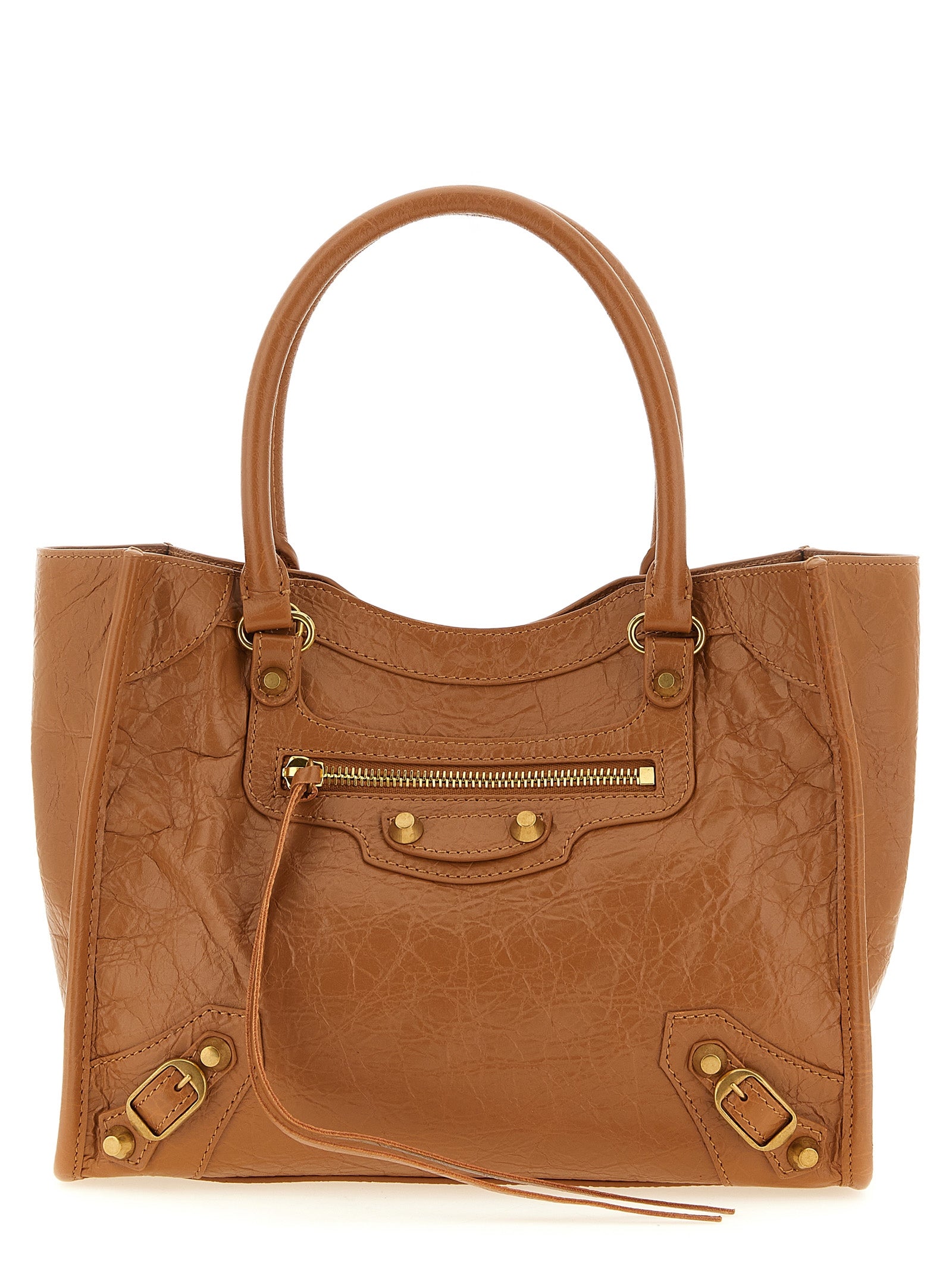 Brown Lamb Leather Tote Bag