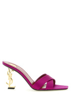 Fuchsia Viscose Stiletto Heel Sandals