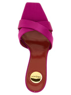Fuchsia Viscose Stiletto Heel Sandals