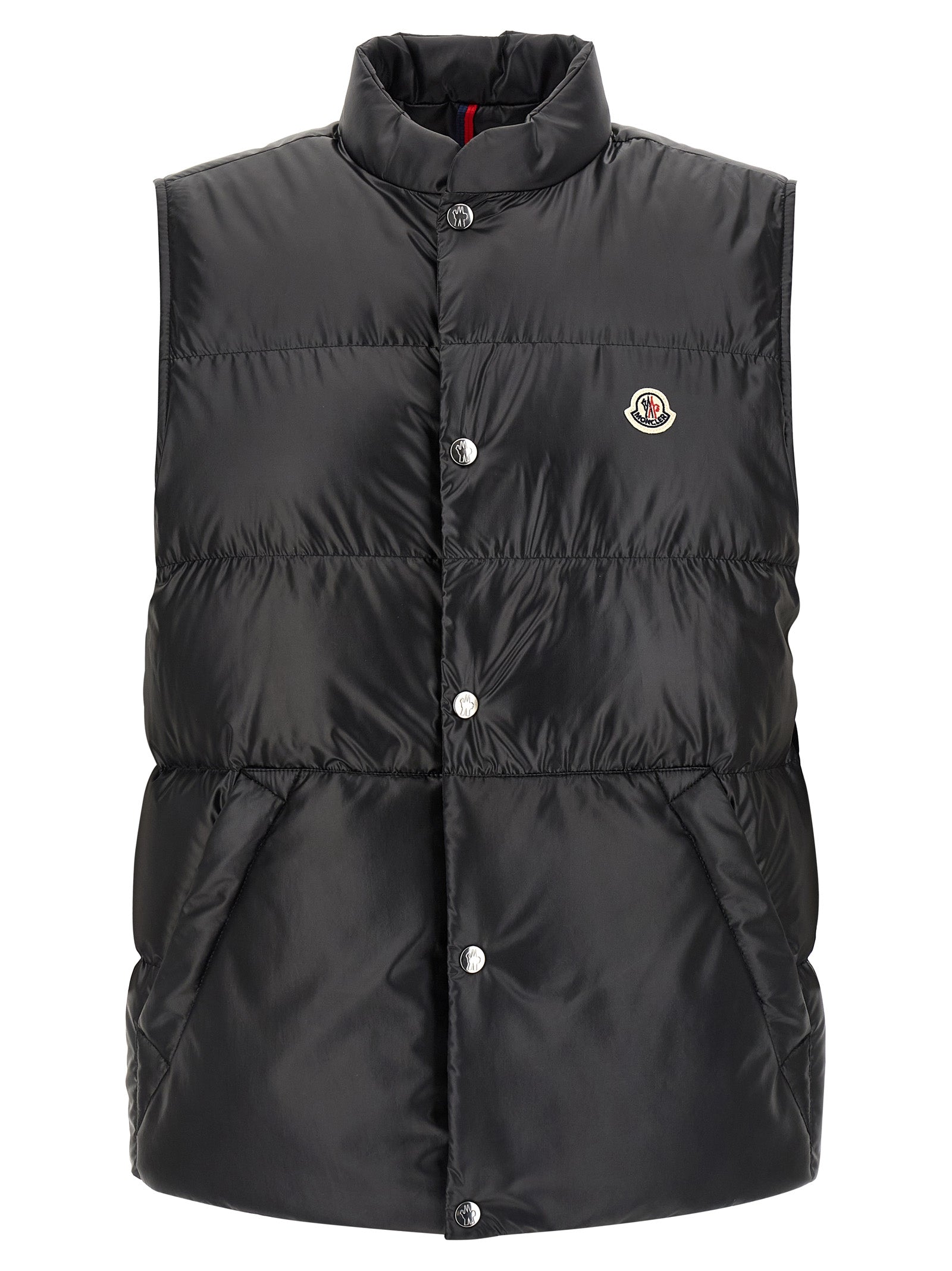 Black Polyester Sleeveless Jacket