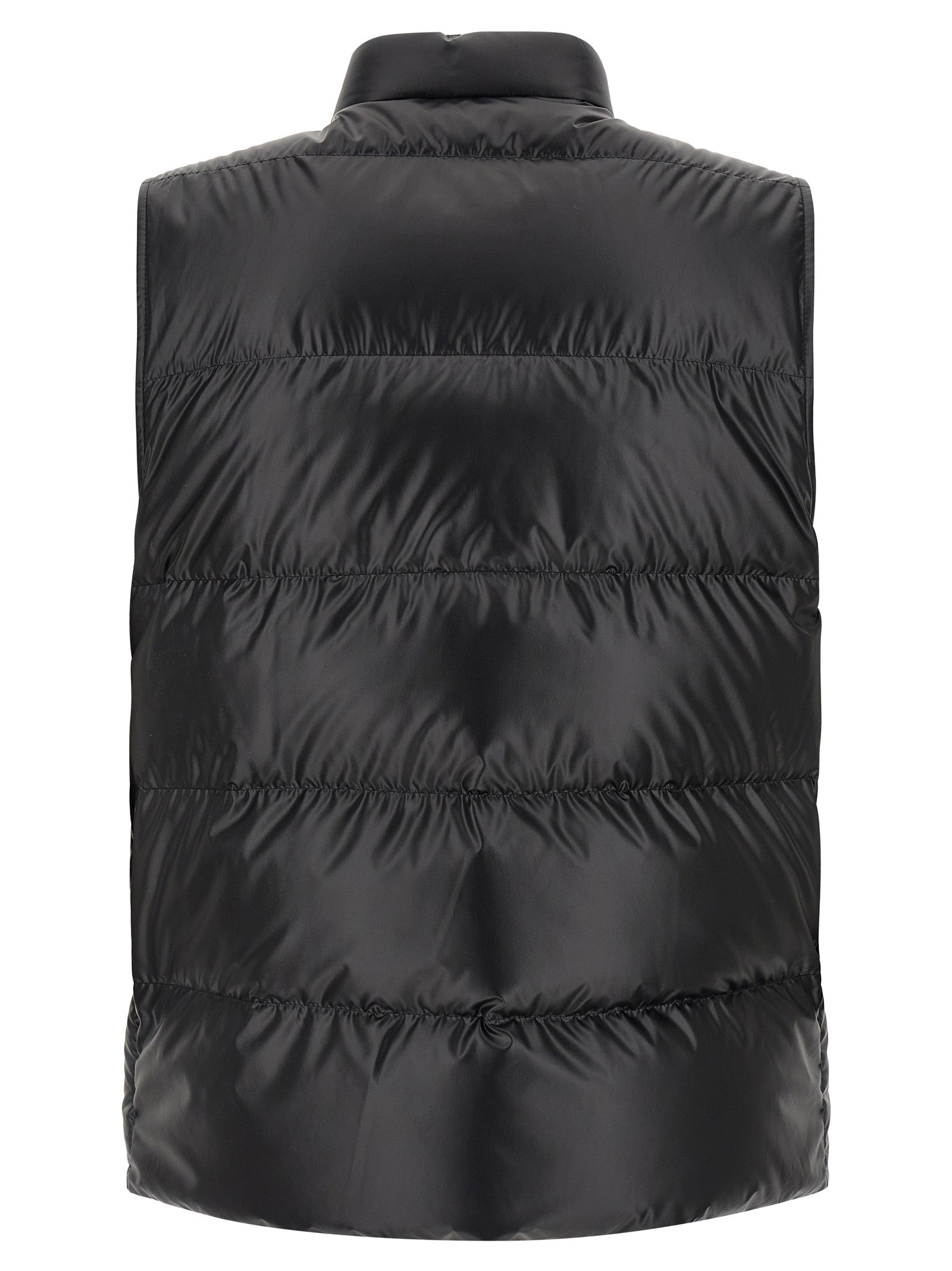 Black Polyester Sleeveless Jacket