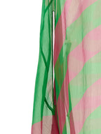 Bicolor Silk Midi Dress