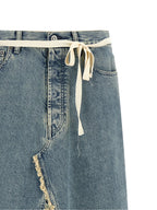 Blue Cotton Mini Skirt