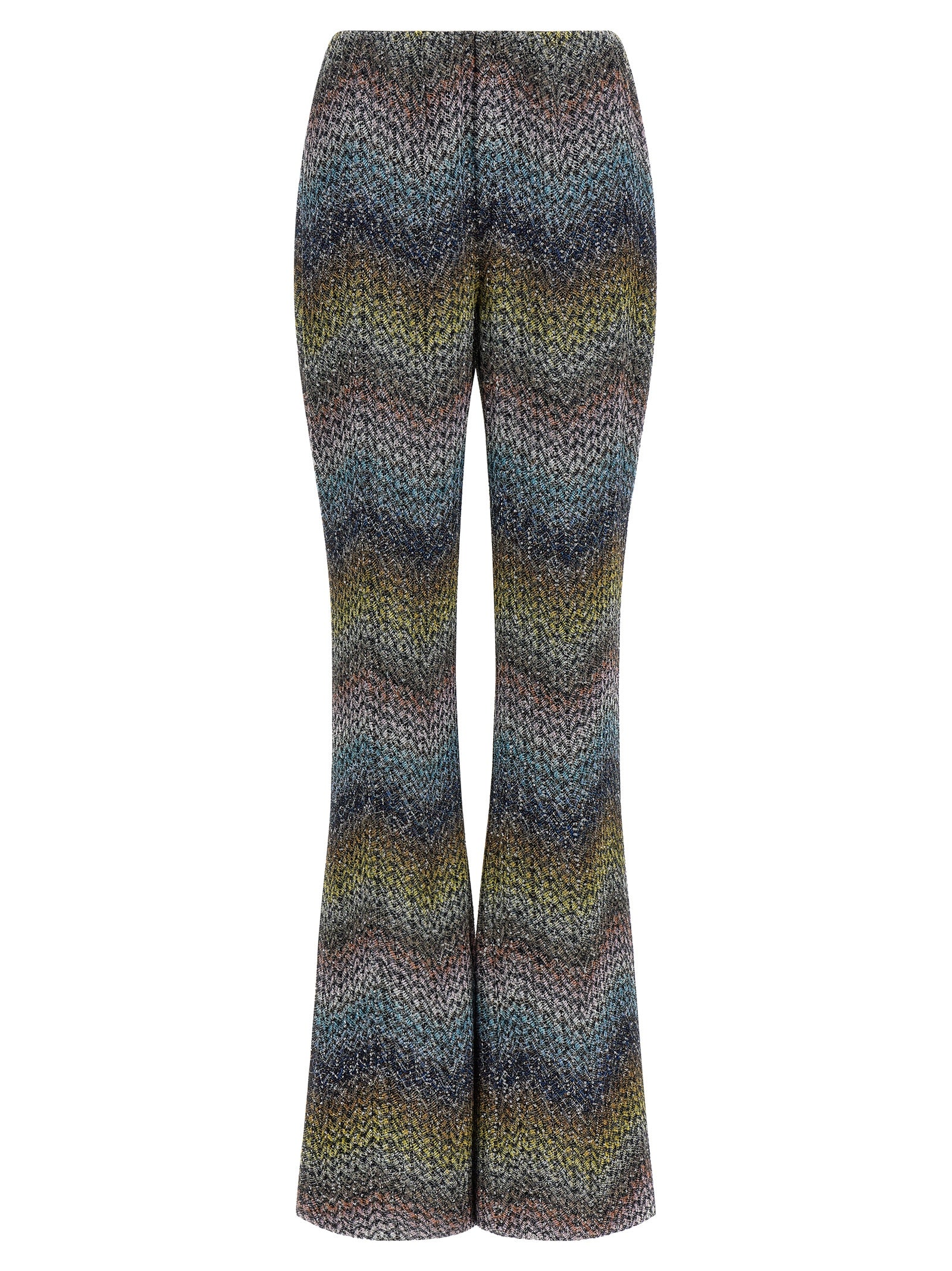 Multicolor Viscose Flared Pants