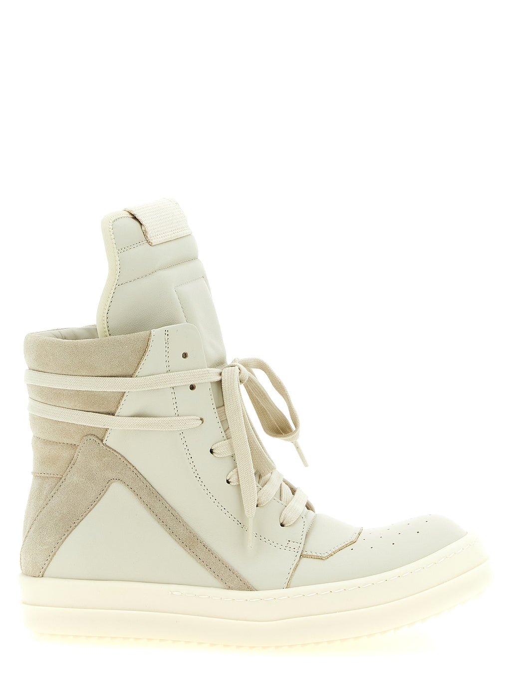 Beige Cowhide Athletic Sneakers